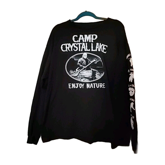 Friday the 13th Other - Friday the 13th Camp Crystal Lake Men's XL Black Long Sleeve Enjoy Nature